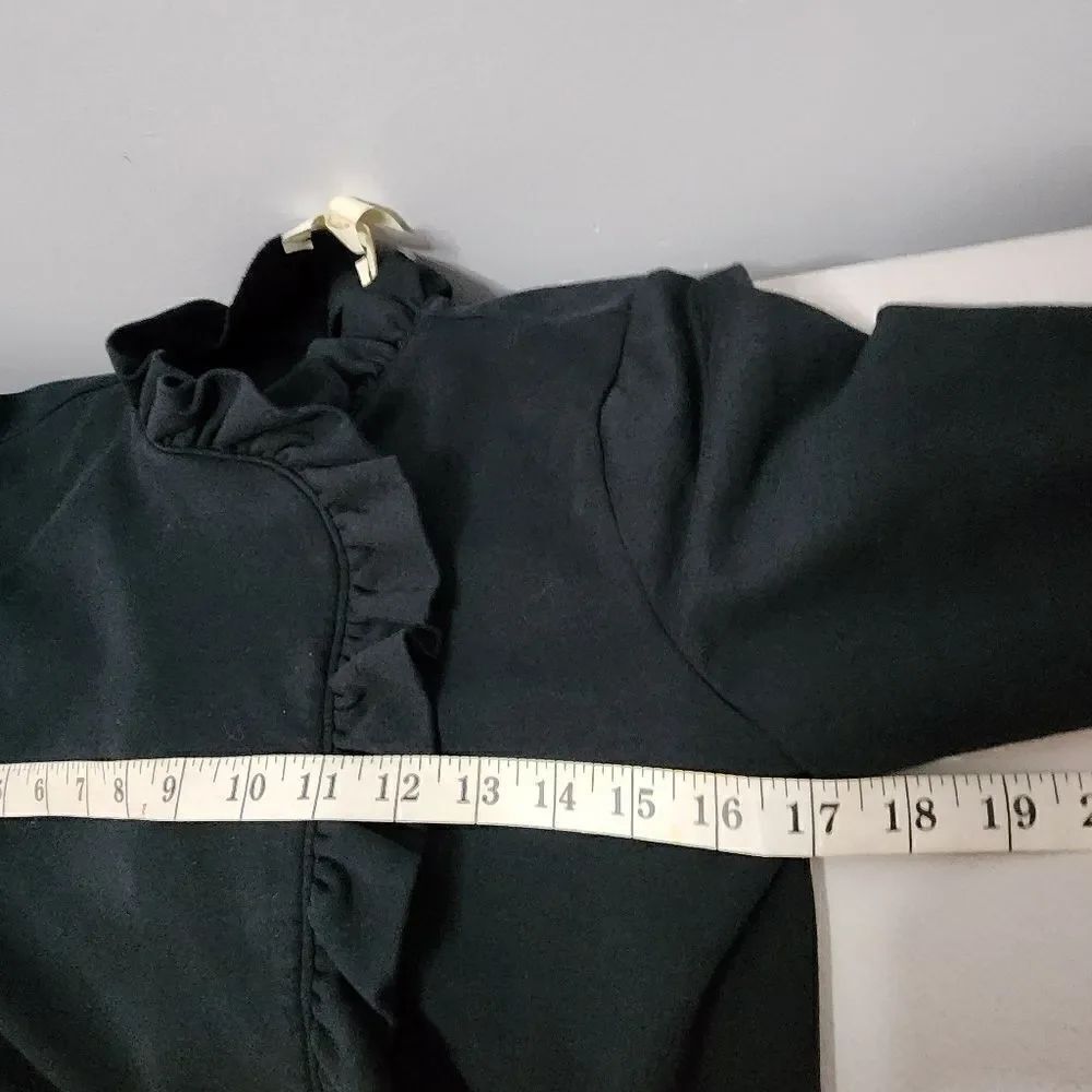 MATILDA JANE Women’s Black Ruffle Cardigan/Jacket Size XS Snap Closure - Picture 3 of 7